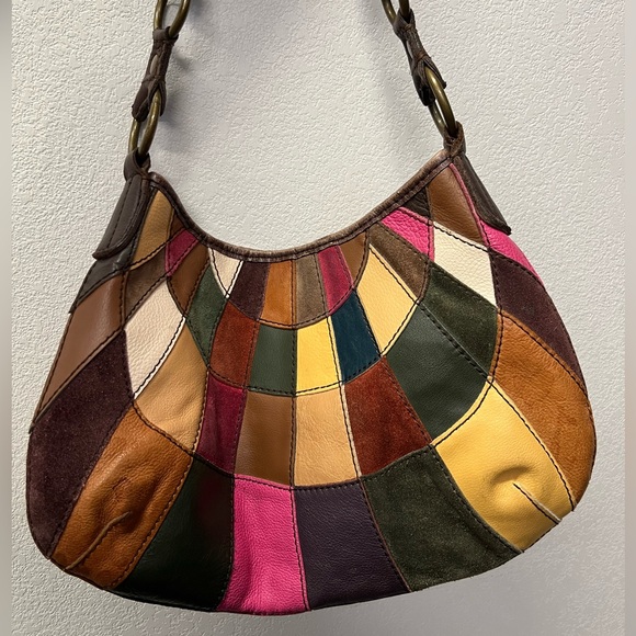 Lucky Brand Leather Patchwork Shoulder Hobo Bag - Picture 16 of 16